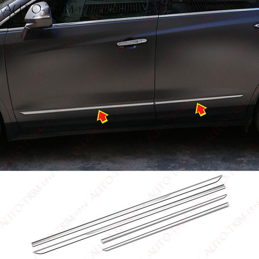 for Cadillac XT5 2017-2023 Chrome Car Body Door Side Molding Line Cover Trim 4p