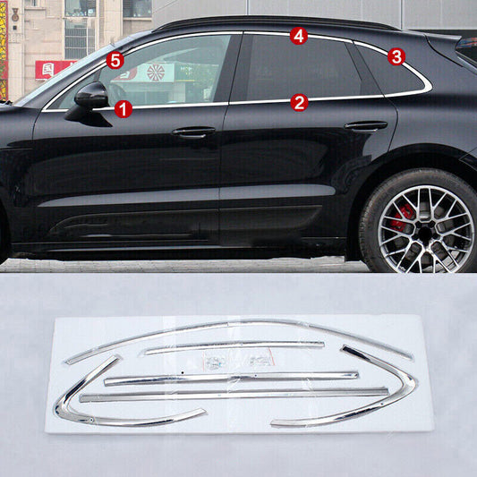 for Porsche Macan 2015-23 Chrome Steel Window Sill Moulding Strip Cover Trim 10x
