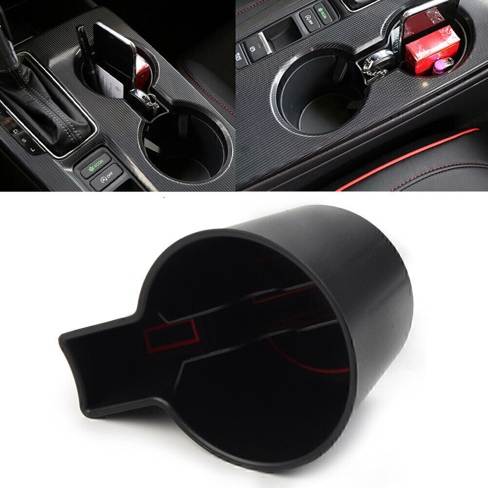1x Black Central Console Storage Box Water Cup Holder for Honda for Civic 11th 2022 Q