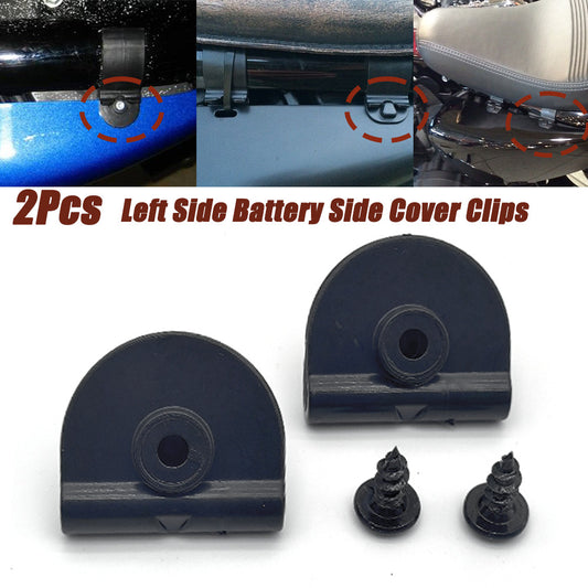 A pair of left-side battery cover clips for Harley Sportster 883 1200 2014 - 2021 n