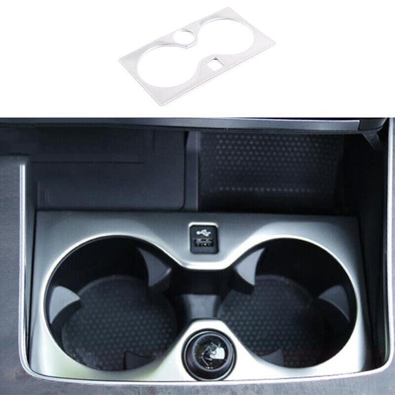 Fit for BMW X7 G07 2019-2022 Matte Silver Water Cup Holder Panel Overlay Cover
