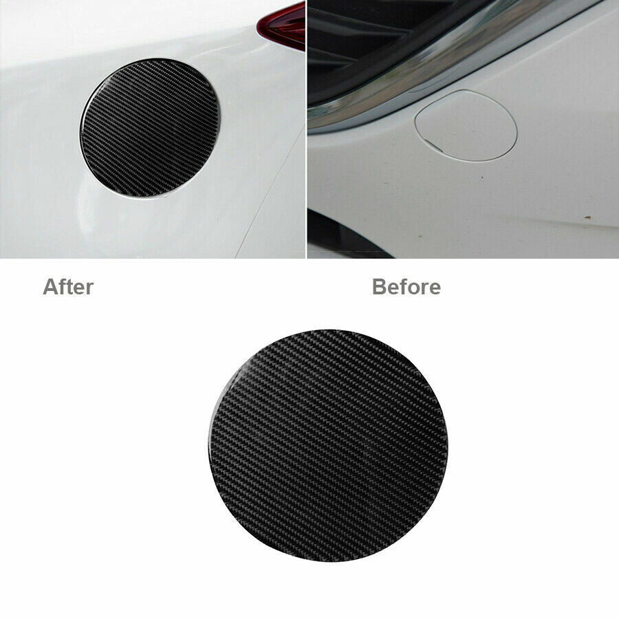 Carbon Fiber Fuel Tank Cap Cover Trim Fit for Mazda 3 Axela 2013-2018