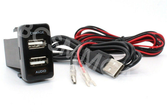 Dual USB Car Audio Charger Socket Adapter Fit for Toyota Highlander 2001-2007 Q