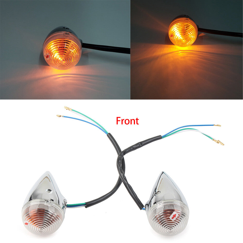 Pair Front Turn Signal Light Lamp Clear Lens Motor for Yamaha XV1900 2006-2013