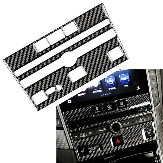 Carbon Fiber Interior CD Panel Frame Trim Cover Fit for Infiniti Q50 Q60 2014-2019