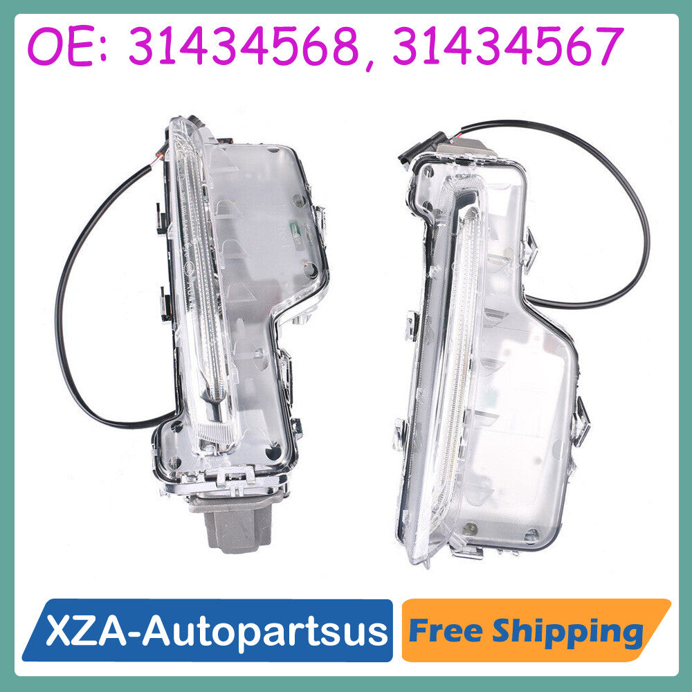 2Pcs Left+Right Front Bumer Fog Light Lamp Clear LED for Volvo S60 2014-2018