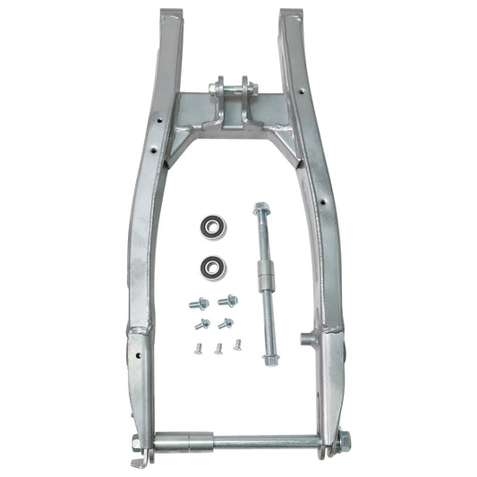 The rear swingarm is suitable for 14-inch and 16-inch wheels, 15mm Dirt Pit bicycles, and 125cc, 150cc, and 200cc Apollo SSR-.