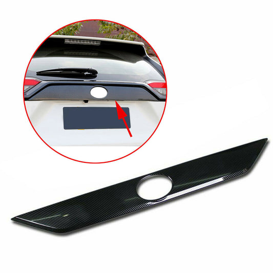 for TOYOTA RAV4 2019-2024 Carbon Fiber Rear Trunk Tailgate Lid Cover Trim Decor