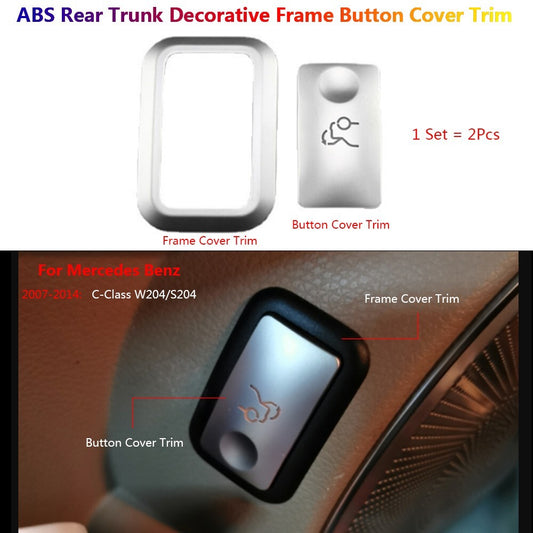 2x for Mercedes-Benz W204 Car Interior Rear Trunk Switch Panel Button Cover Trim