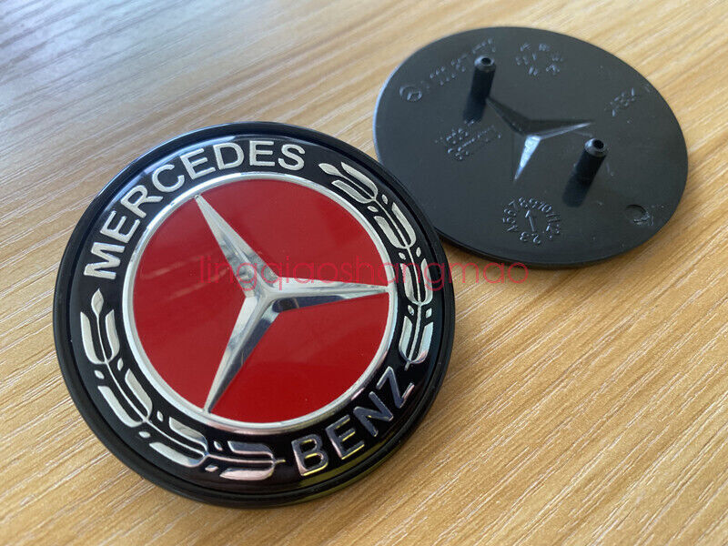 Suitable for Mercedes-Benz CLK CLS E ML GL front badge with black and red embroidery A0008172605