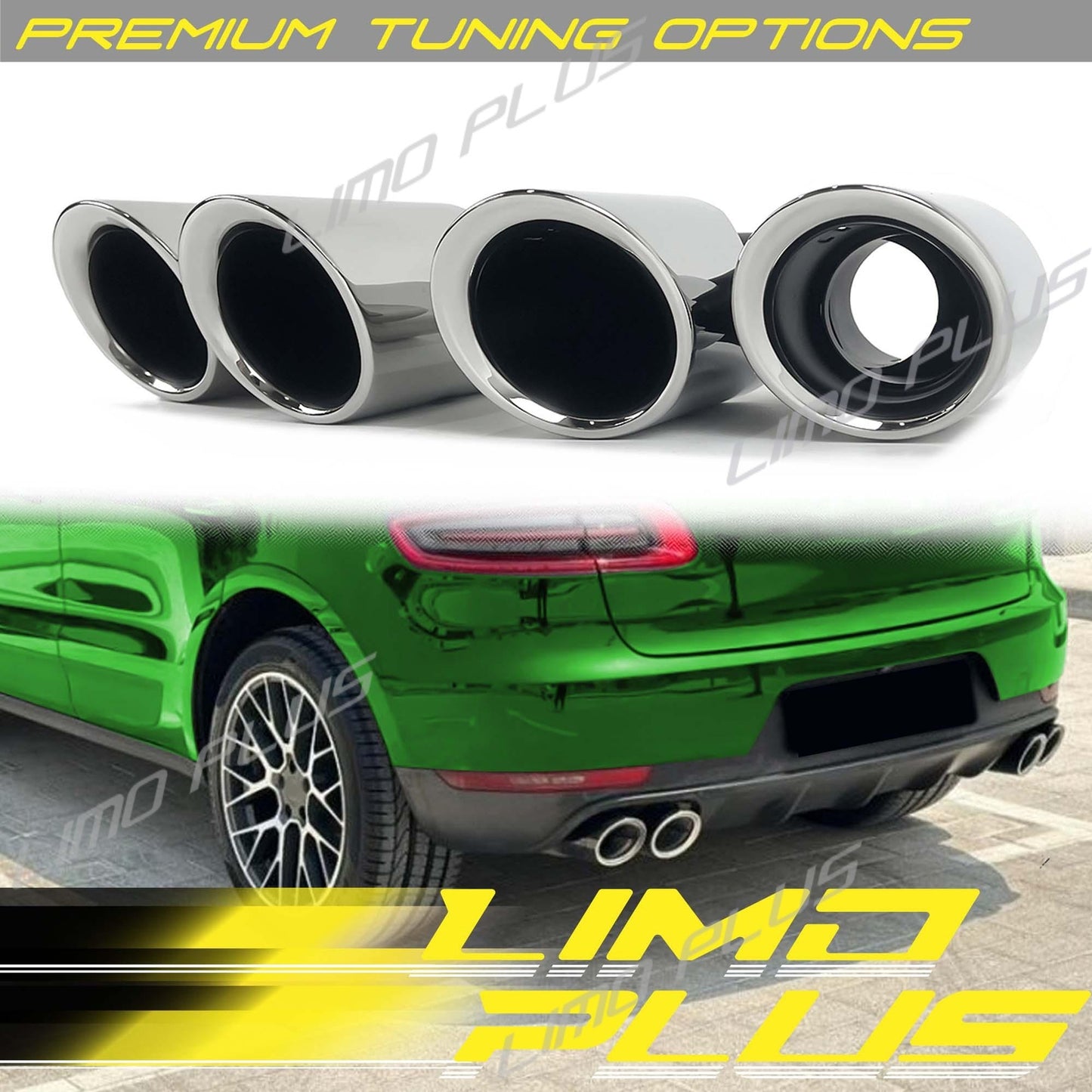 Chrome Exhaust Muffler Pipes Tip for 2015-2017 2018 for Porsche Macan Base Q
