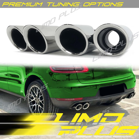 Chrome Exhaust Muffler Pipes Tip for 2015-2017 2018 for Porsche Macan Base Q
