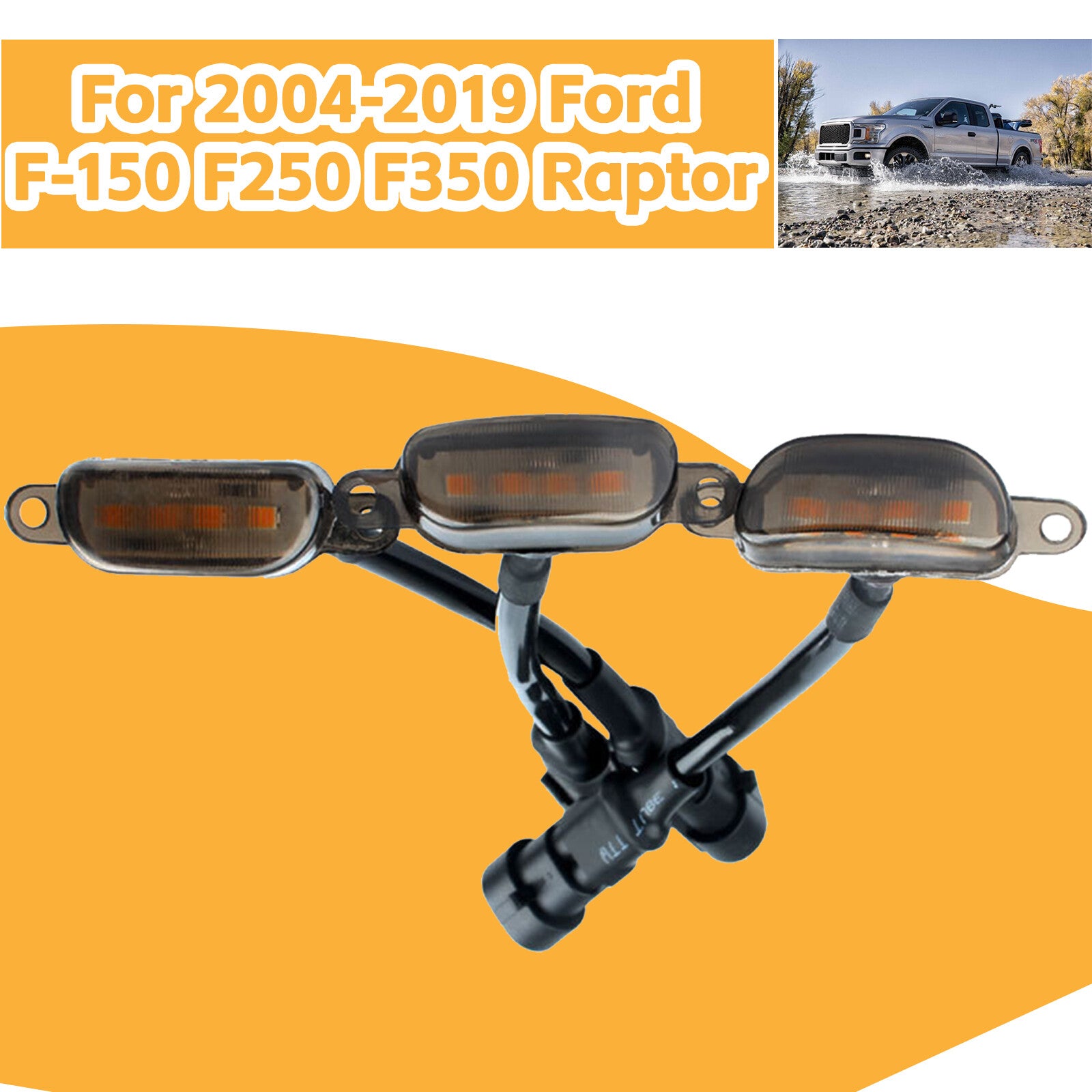 3pcs LED Front Grille Lights For 2004-2019 for Ford F-150 F250 F350 OP