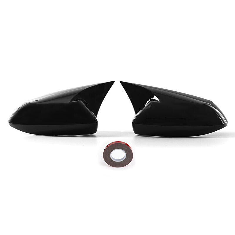 2X Gloss Black OX Horn Rearview Mirror Cover Cap Trim for Toyota for Corolla 20-2024