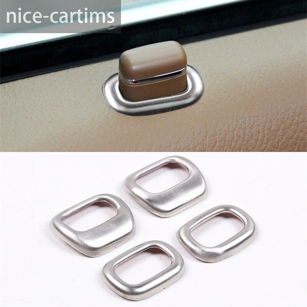 4¡ÁSteel Silver Door Lock Pins Ring Trim for Mercedes-Benz S Class W221 2006-2013