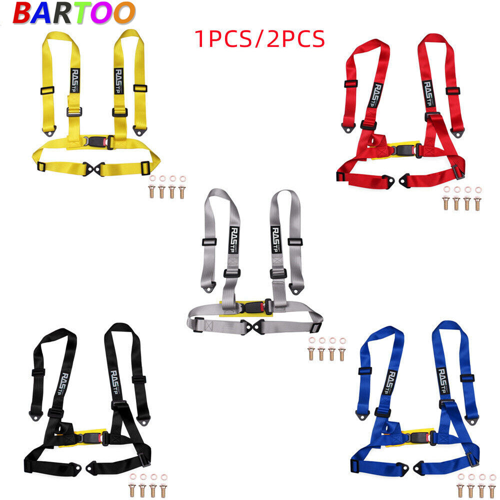 1/2PCS Adjustable 2 4 Point Buckle Racing for Seat Belt Harness Strap Kit Q