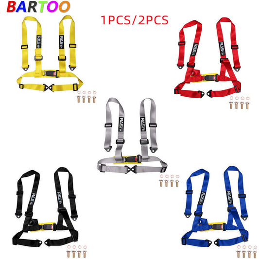 1/2PCS Adjustable 2 4 Point Buckle Racing for Seat Belt Harness Strap Kit Q