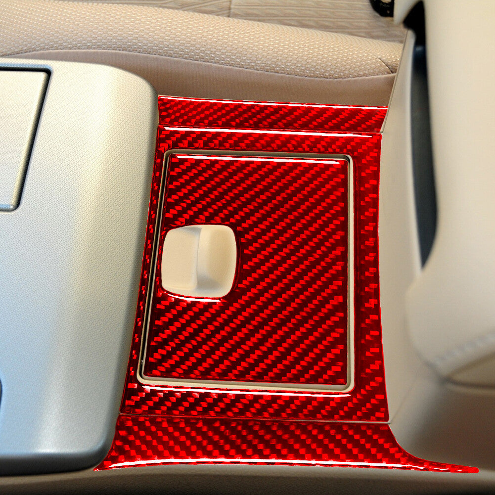 Red Carbon Fiber Climate Control Surround Cover Trim for Cadillac CTS 2003-2007 v