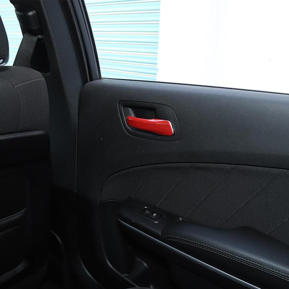 For 2011-2023 for Chrysler 300/Charger ABS Red Inner Door Handle Cover Trim Strip 4P v