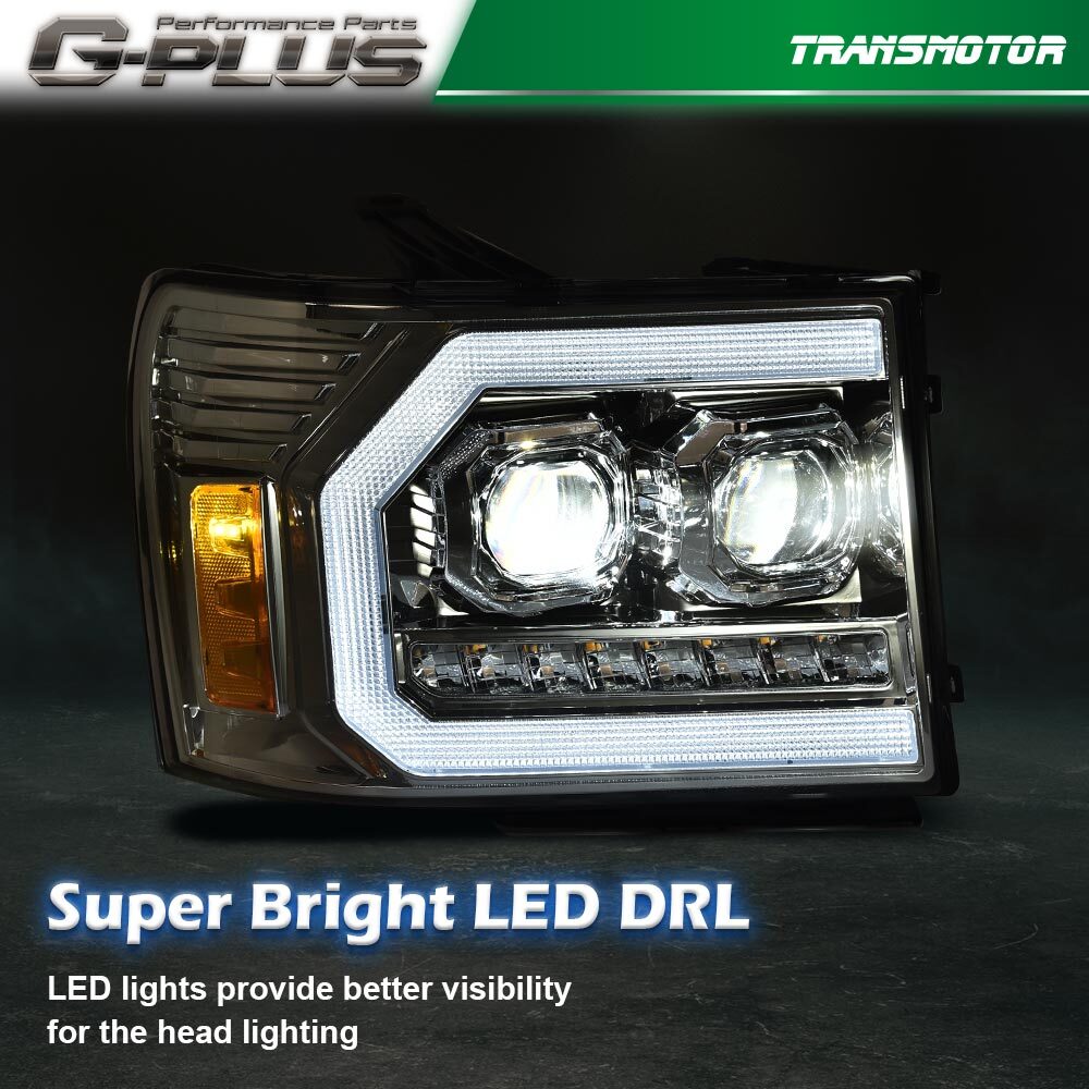 2007-2013 for GMC for Sierra 1500 2500HD 3500HD LED DRL Simplified Lighting
