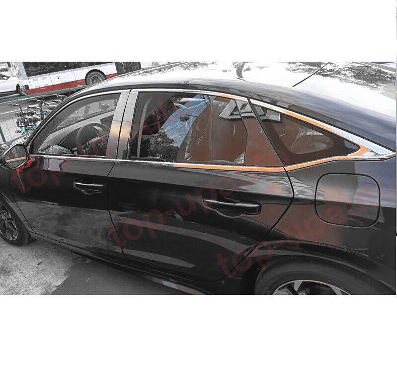 Steel Chrome Window Trim Strip Molding Cover 14PCS for Honda for Civic 2022-2023 B n
