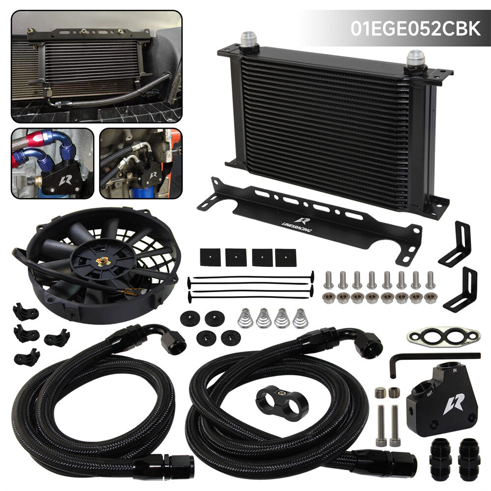 25 Row Oil Cooler Kit for Corvette C5 C6 C7 LS1 LS2 LS3 for Cadillac +7Electric Fan