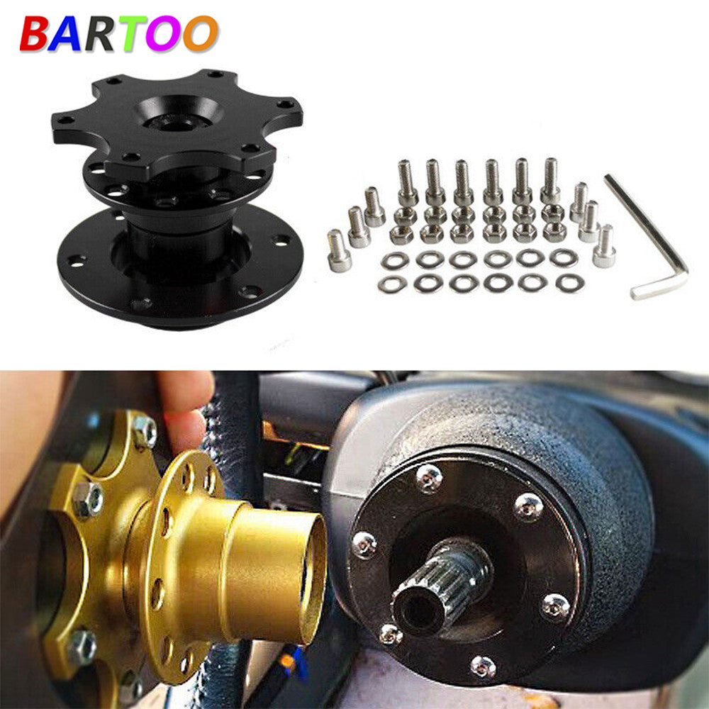 Steering Wheel Quick Release 6 Holes Short Hub Adapter Snap off Kits Aluminum