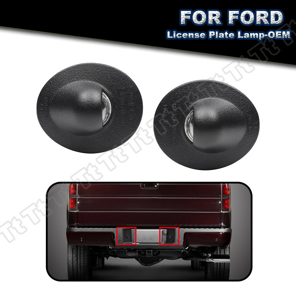 2pcs LED License Plate Light Rear Bumper Label Assembly Light House for F150 F250- v