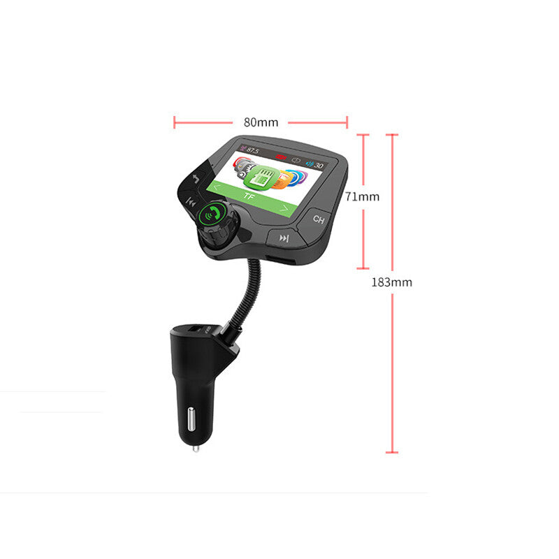Car-mounted hands- FM transmitter, large screen, multi-functional Bluetooth USB MP3 player n
