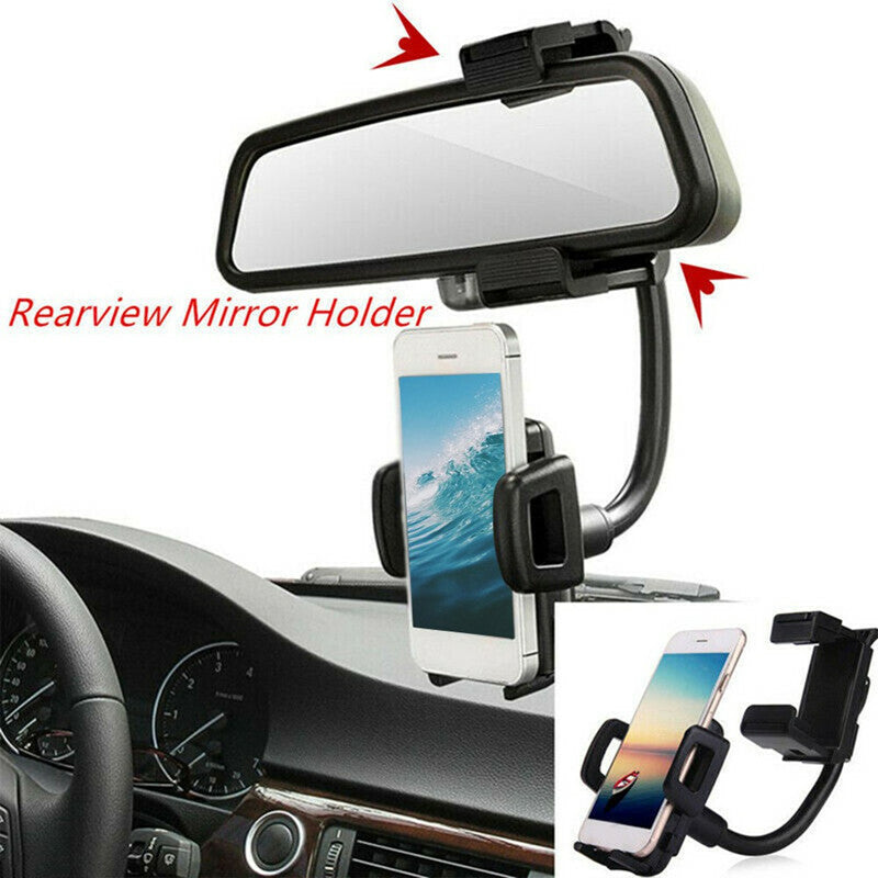 Car Mobile Phone Holder Recorder Adjustable Rearview Mirror Fixed Buckle Clip