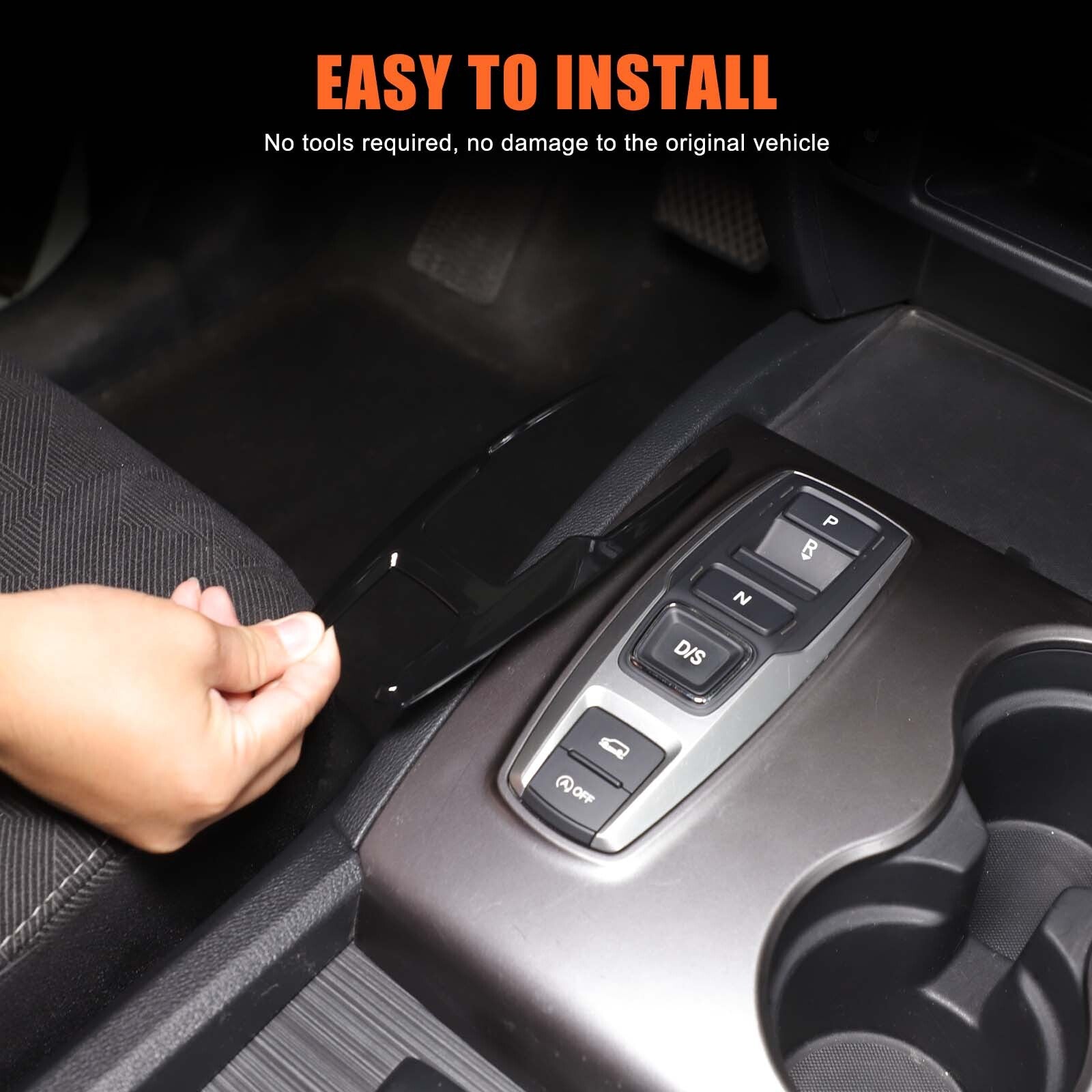 Gloss black interior gear shift button frame cover trim for Honda Pilot 2015-22- n