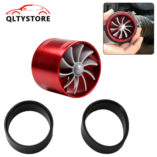 Car Air Intake Turbonator Single Fan Universal Turbine Gas Fuel Saver Turbo Red