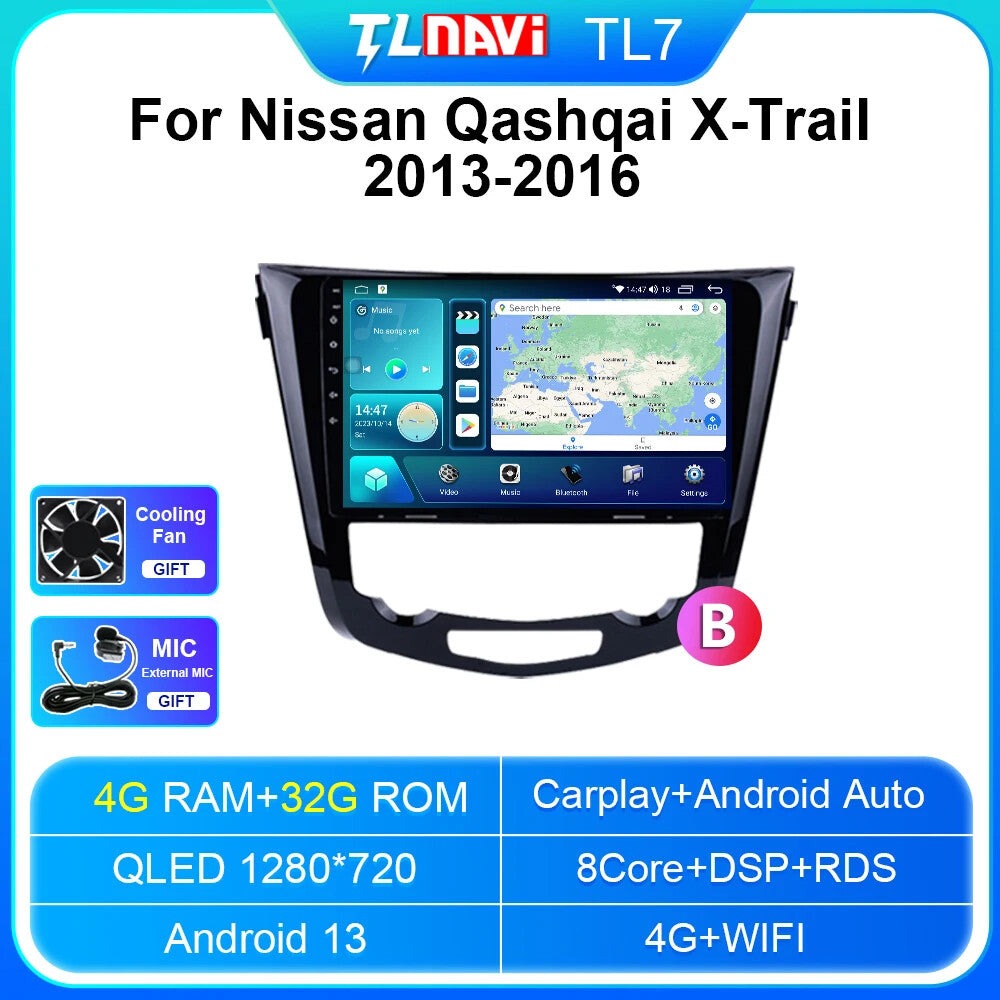 for Nissan Qashqai for X-Trail Radio Stereo AutoradioCar Multimedia GPS Navigation