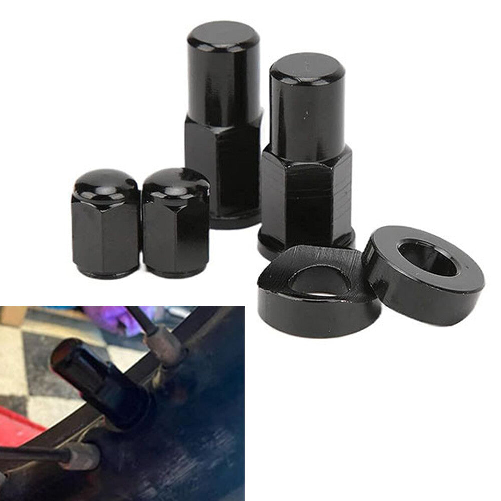 Universal Motorcycle Rim Lock Nuts Spacer Kit Tire Valve Stem Caps