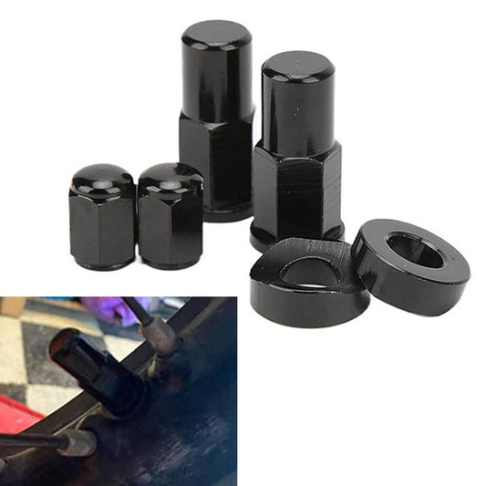 Universal Motorcycle Rim Lock Nuts Spacer Kit Tire Valve Stem Caps