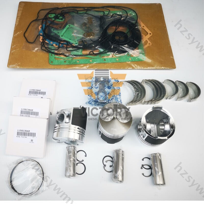 Overhaul and rebuild kit for piston rings, gaskets, and bearings suitable for PERKINS 403D-15 and 403C-15.