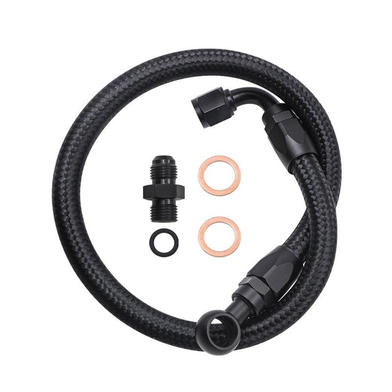 Car Auto Braided Fuel Line Hose Tube Adapter Fitting Nylon Stainless Steel Part v