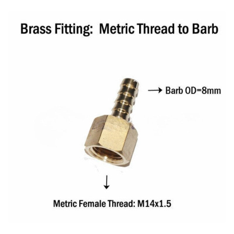 M14 M14x1.5 to Barb Metric Female Thread 8mm 5/16 Adapter Pipe Hose Fitting Q