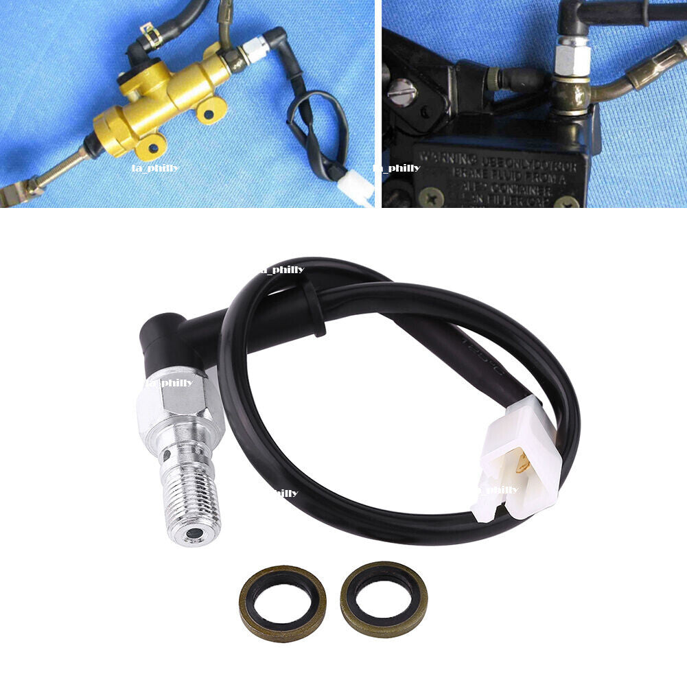 Motorcycle Hydraulic Brake Pressure Rear Light Switch Hollow Banjo M10X1.25mm Q