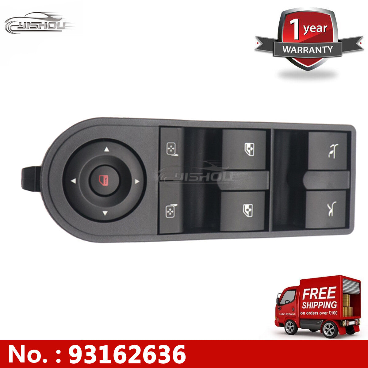 93162636 Front Left Driver Window Switch for Vauxhall for Opel Tigra Twintop 2004-16