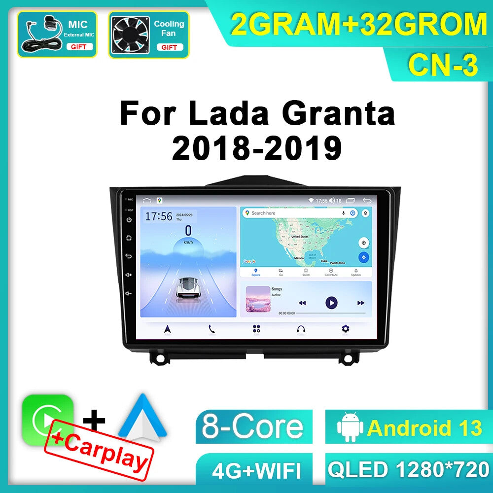 for LADA Granta Cross 2018-2019 Android Auto CarPlay Car Radio GPS Player Screen