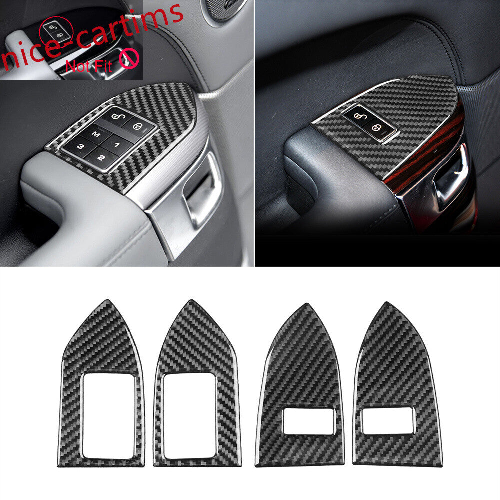 Carbon Fiber Child Safety Door Lock Button Trim For LR for Range Rover Sport 2014-17