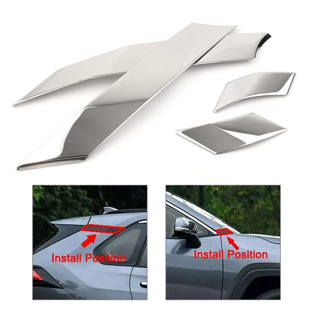 A-pillar C-pillar Frame Molding Cover Trim chrome Fit for Toyota RAV4 2019 20 21 ABS