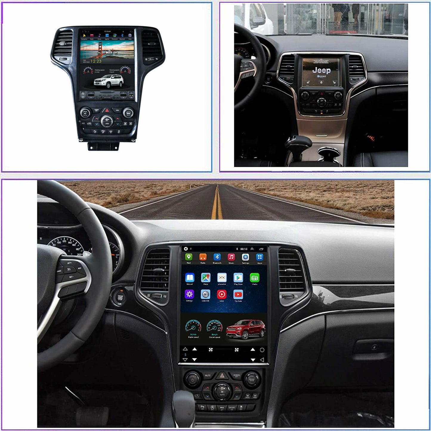 for Jeep Grand Cherokee 2014-2020 Car GPS Navigation Android Radio Stereo 4+64G