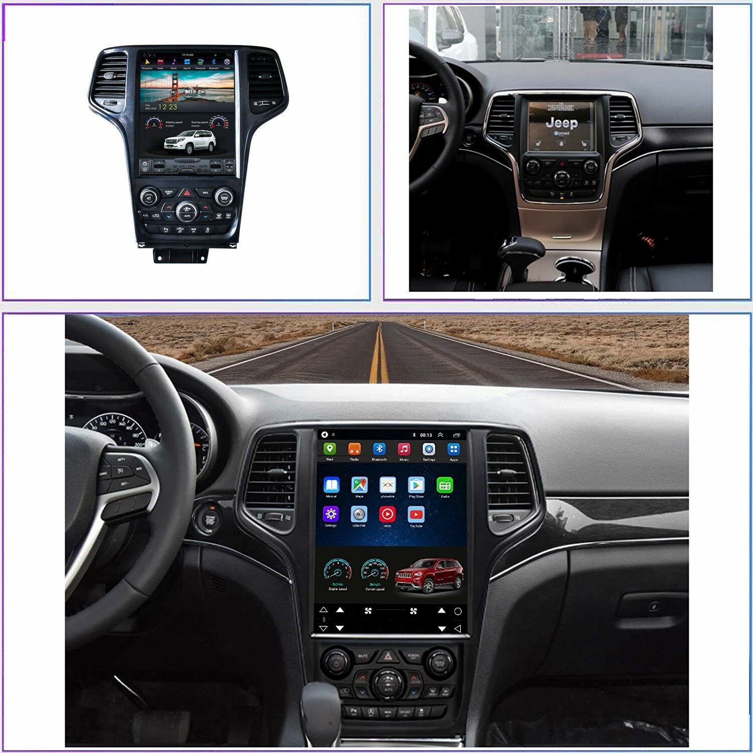 for Jeep Grand Cherokee 2014-2020 Car GPS Navigation Android Radio Stereo 4+64G