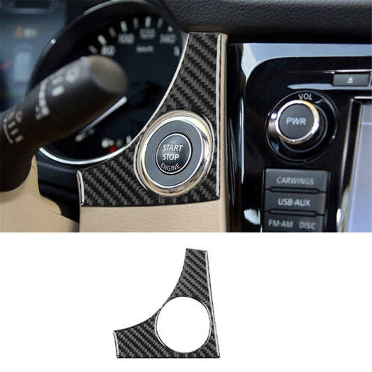Carbon Fiber Ignition Switch Outer Frame Trim Cover for Nissan Rogue 2014-2016