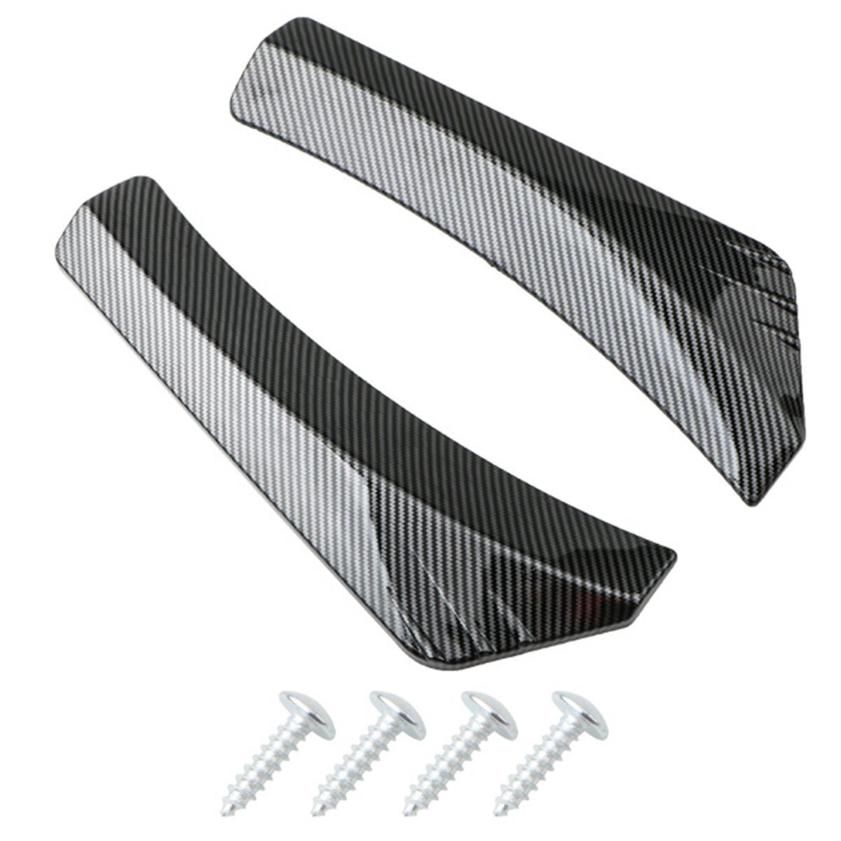 Car Rear Bumper Spoiler Back Lip Wrap Angle Diffuser Splitter Carbon Fiber Look