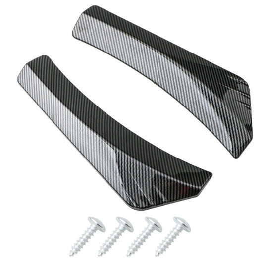 Car Rear Bumper Spoiler Back Lip Wrap Angle Diffuser Splitter Carbon Fiber Look