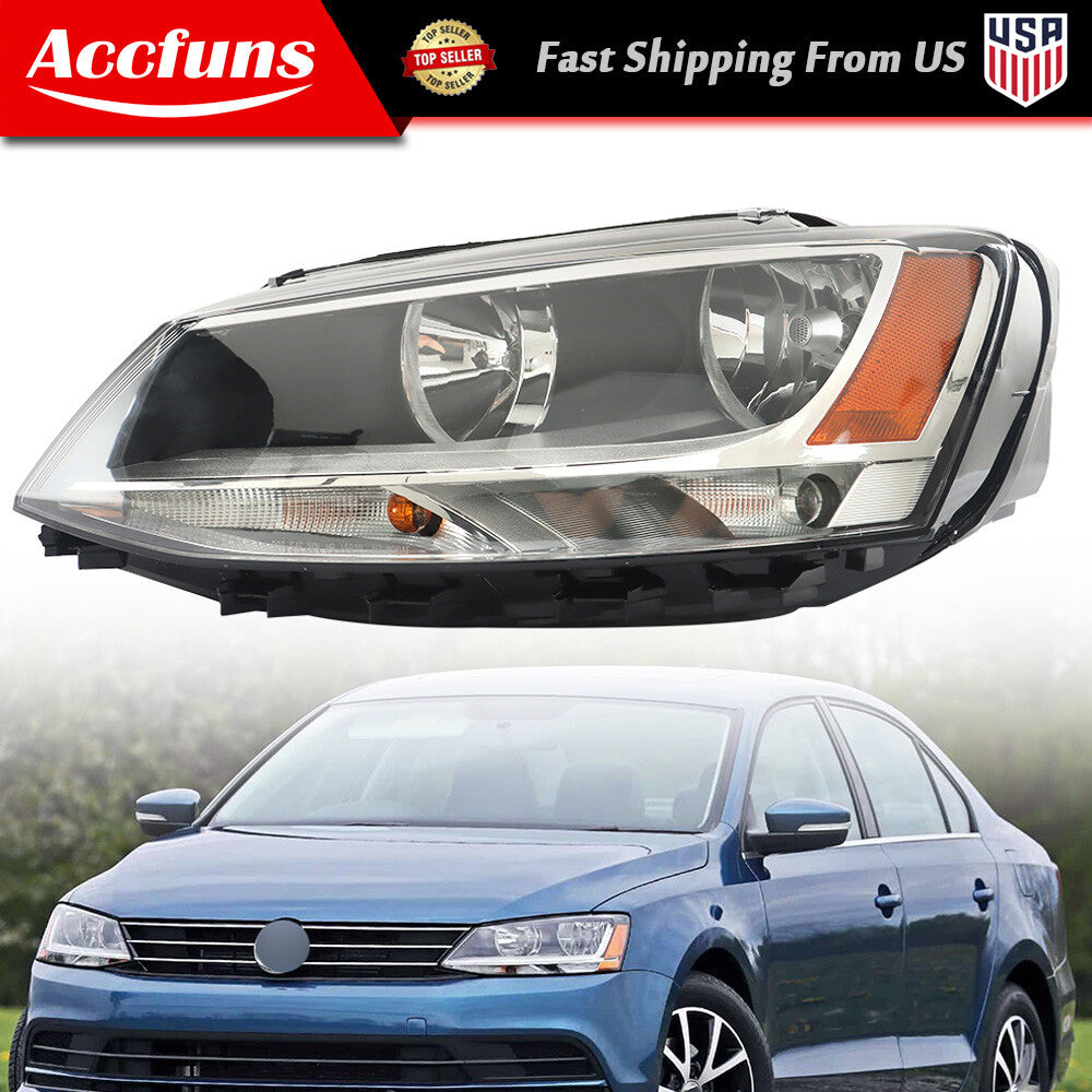 Applicable to 2011-2018 for Jetta headlight assembly, left driver's side halogen black. n