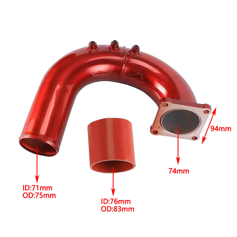 High Flow Intake Elbow Pipe for 03-07 for Dodge for Ram 5.9L Turbo Diesel Red Q